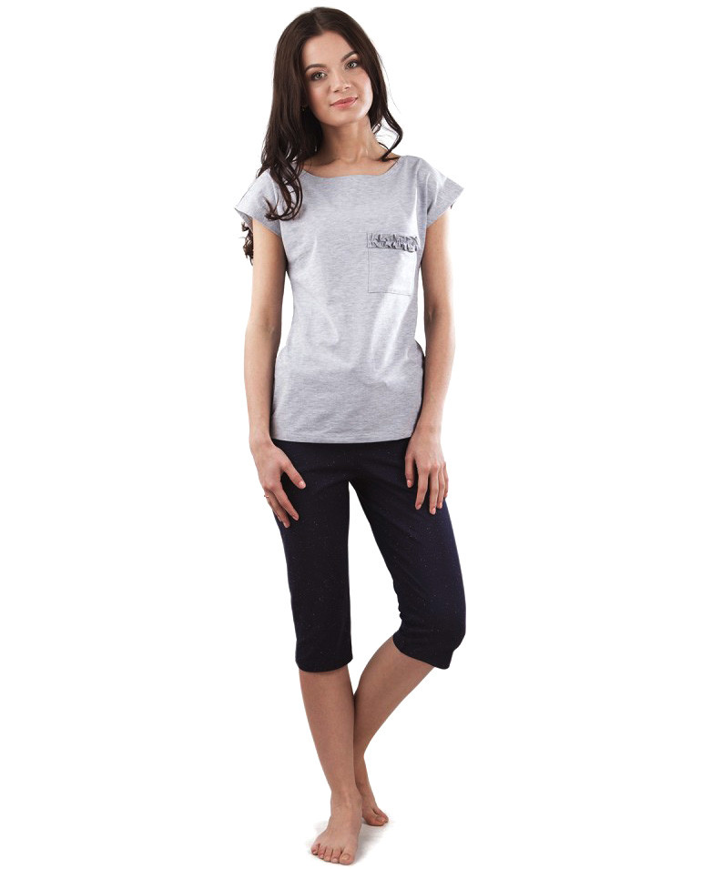 Жіноча піжама батальна з капрі (XS-3XL), фото 1