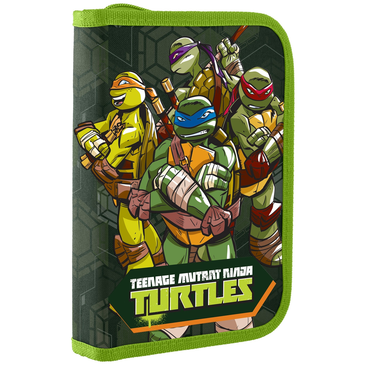 532164 Пенал твердий 1 Вересня одинарний з клапаном"Turtles"