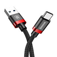 USB кабель Baseus Golden Belt Type-C to USB 3A 1m black-red