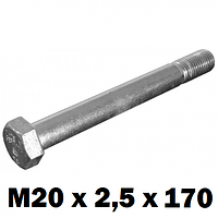 Болт M20x2,5x170 DIN 931/8.8 SW30 оцинкований