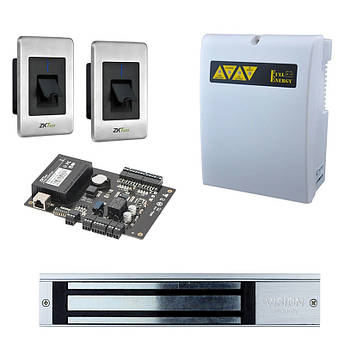 Комплект для організації проходу через 1 двері по відбитку пальця c обліком робочого часу