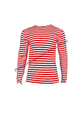 Тільняшка в'язана з довгим рукавом червона смуга