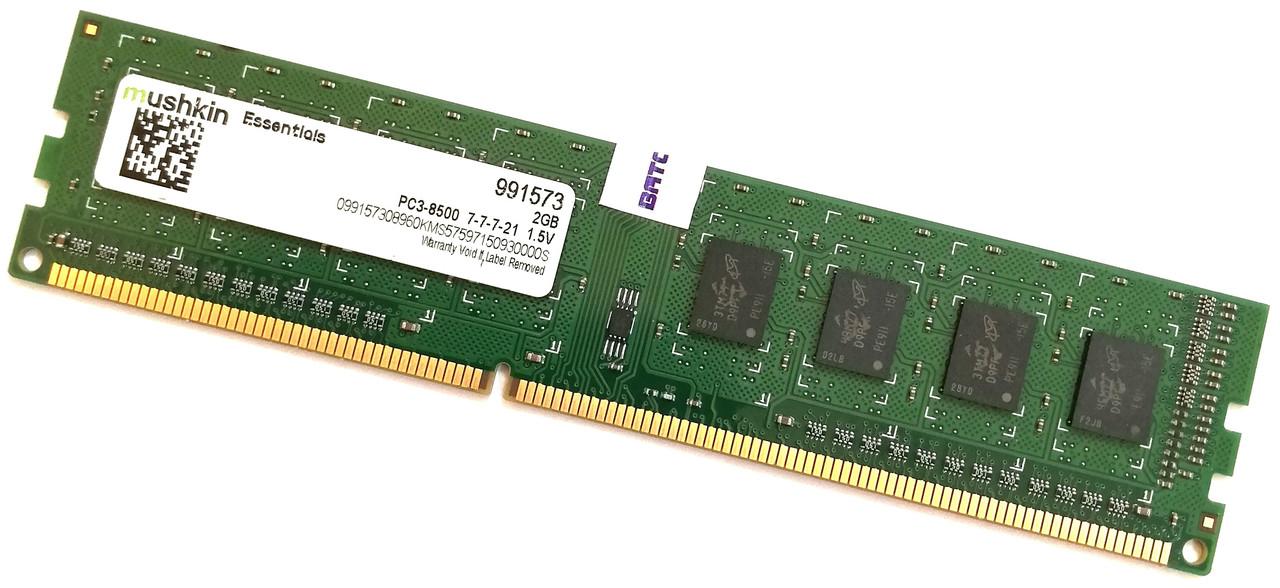 Оперативна пам'ять Mushkin DDR3 2Gb 1066MHz PC3-8500U 1R8 CL7 (991573) Б/У