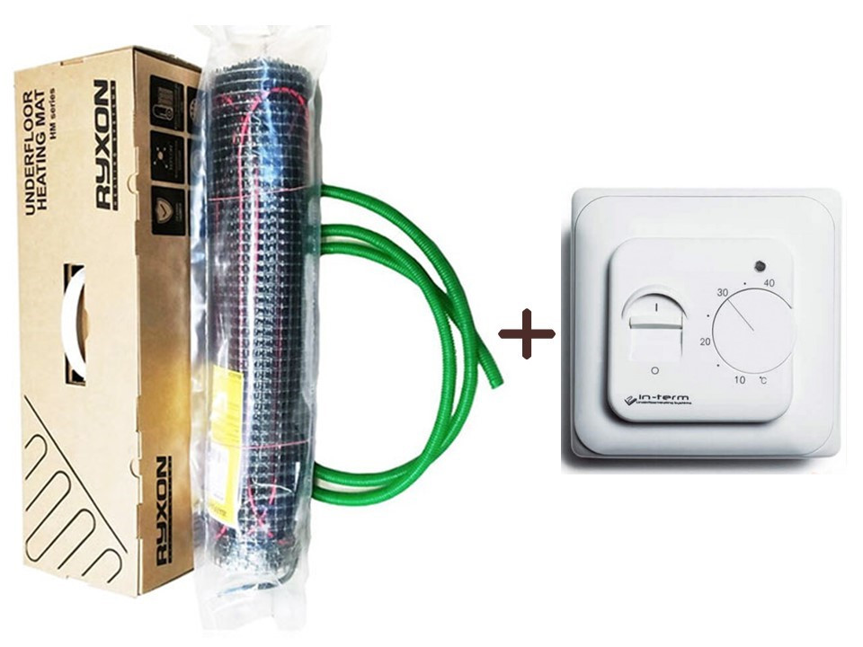 Двожильний нагрівальний кабель в маті надтонкий Ryxon HM-200 (7 м.кв) 1400 Вт Серія RTC 70.26