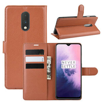 Чохол-книжка Litchie Wallet для OnePlus 7 Brown