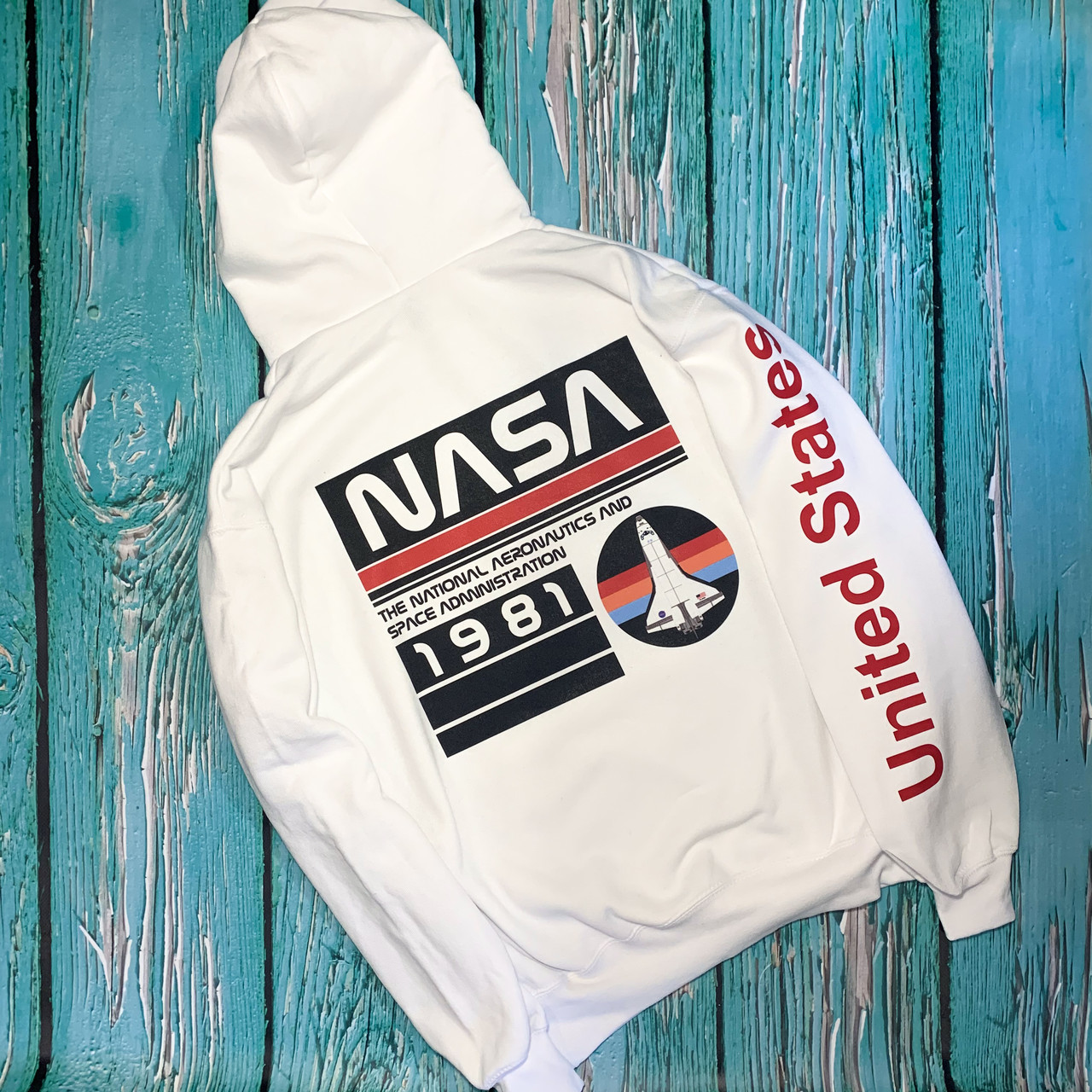 Толстовка біла NASA 1981 • худі насса XS
