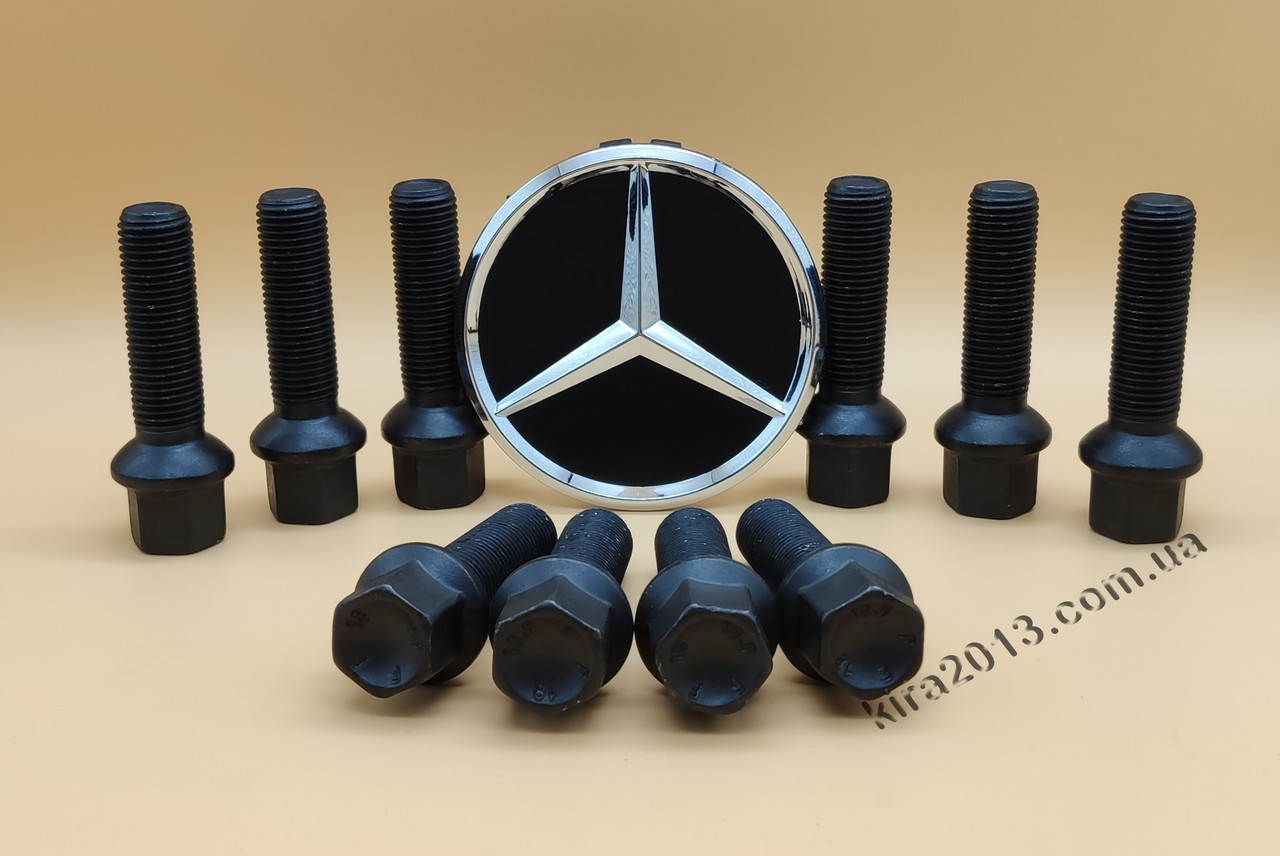 Черные Болты Мерседес М14х1,5 45мм Сфера Колесные Болты Mercedes М14х1 ...
