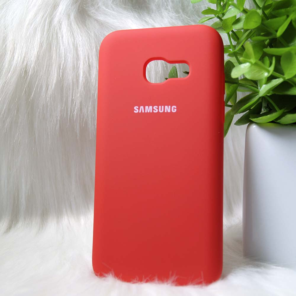 Силиконовый чехол Original Silicone case Samsung A320 / A3 2017 Red (красный)