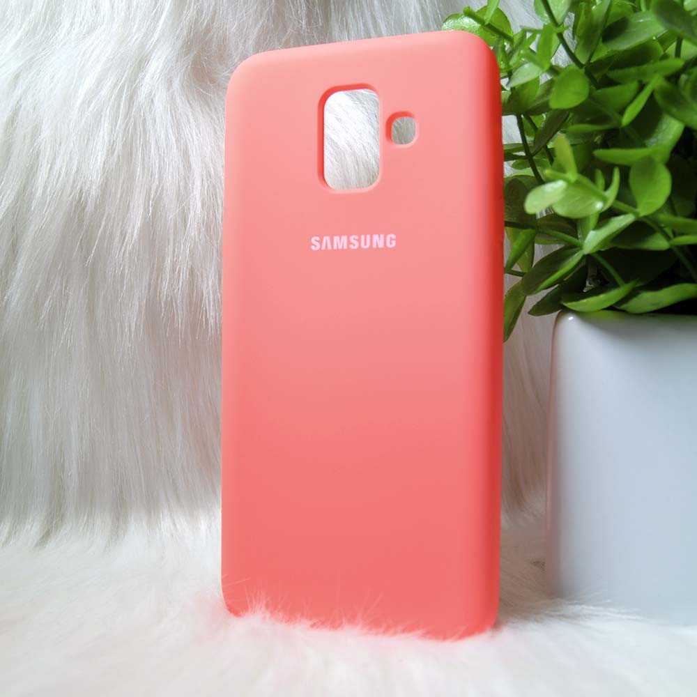 Силіконовий чохол Original Silicone Case Samsung A600/A6 2018 Pink (рожевий)
