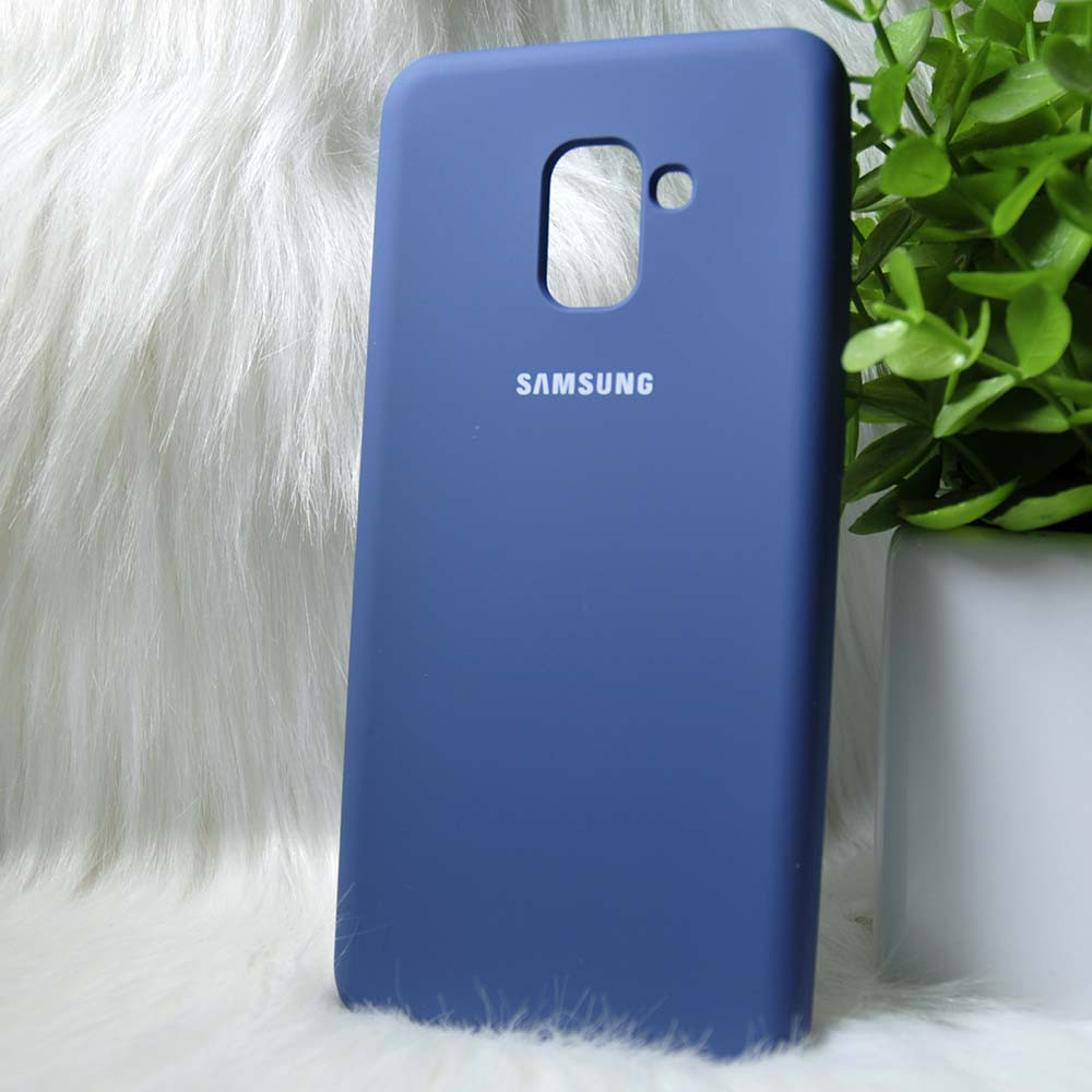 Силіконовий чохол Original Silicone Case Samsung A730/A8+ 2019 Dark blue (синій)