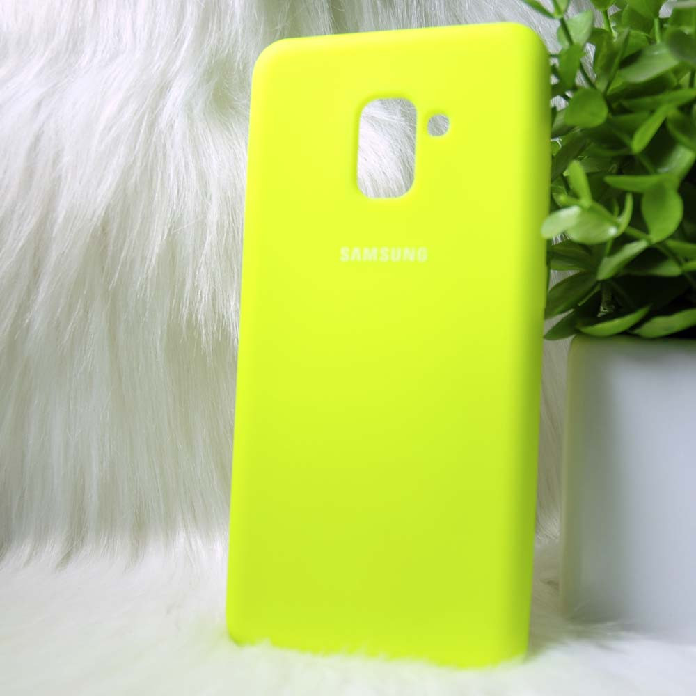 Силіконовий чохол Original Silicone Case Samsung A730 / A8 + 2019 Lime (жовтий)