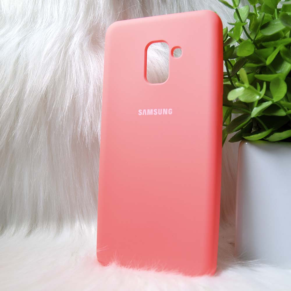 Силіконовий чохол Original Silicone Case Samsung A730/A8+ 2019 Pink (рожевий)