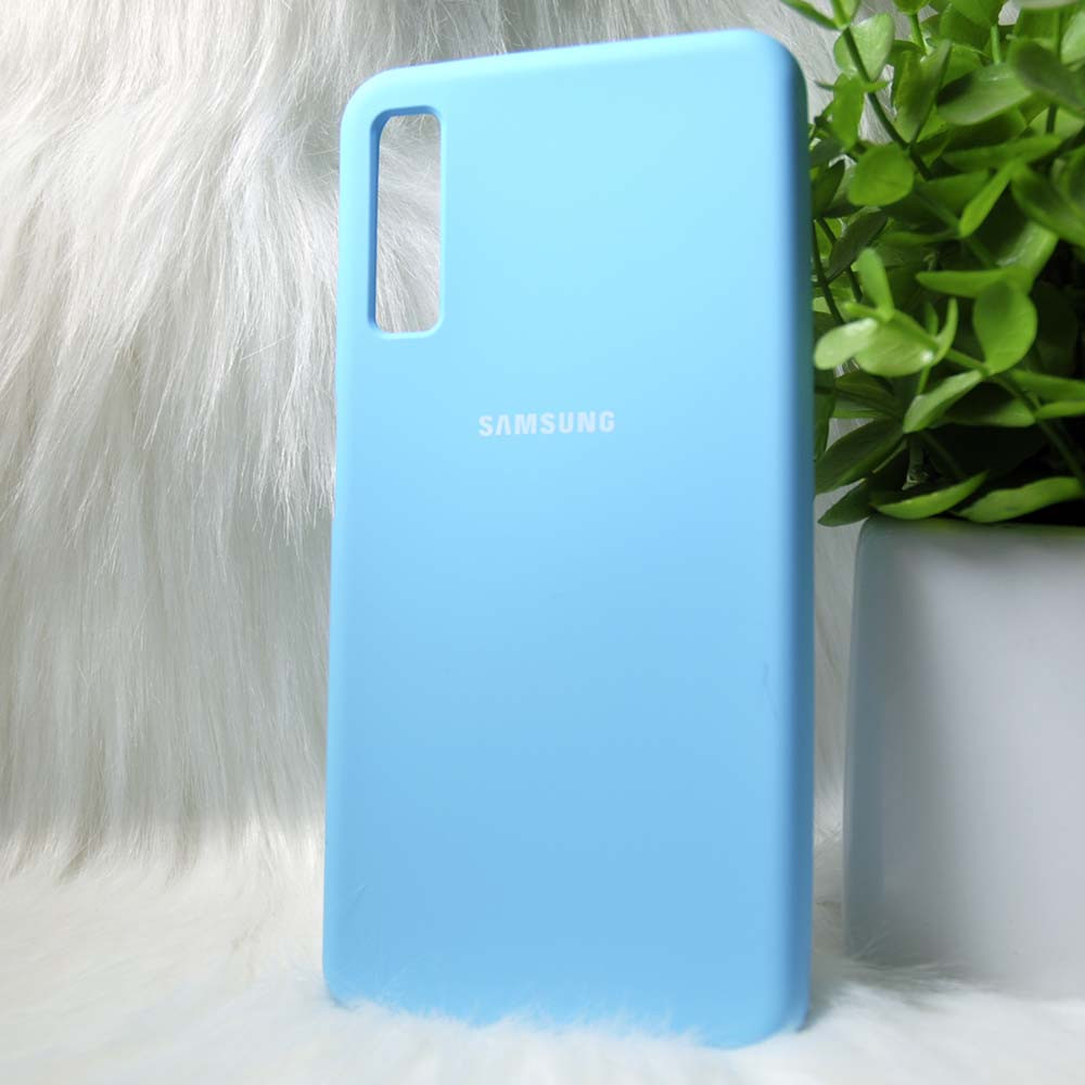 Силіконовий чохол Original Silicone Case Samsung A750/A7 2018 Blue (синій), фото 1
