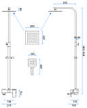 ДУШЕВА КОЛОННА СМАГИТЕЛЕМ ДЛЯ ВАННІ FORT BLACK MAT ЧОРНА, фото 4