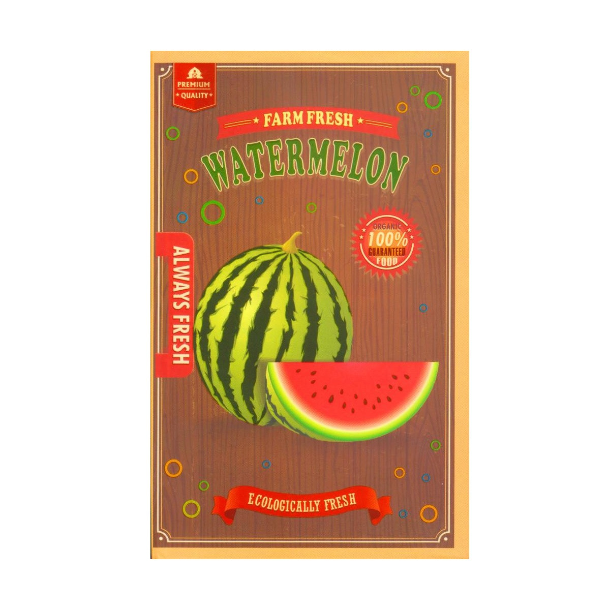 Блокнот А5 інтегральна обкладинка, 80 аркушів "Watermelon" 1В 607