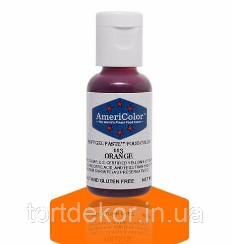 Апельсин гелевий барвник AmeriColor Orange, 21 г, фото 1