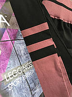 Еластичні Спортивні Легінси мікрофібра GIULIA лосини жіночі для фітнесу та спорту з широкою резинкою р. S-L, фото 2