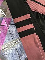 Легінси з мікрофібри з кольоровими вставками Giulia Leggings Sport Energy чорного кольору розміри M L, фото 3