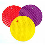 Підставка під гаряче силіконова кругла d-17.5 см Genes фіолетова, фото 2