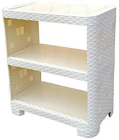 Етажерка пластикова Ротанг на 3 яруси бежева (ПолімерАгро) 52*30*58 см