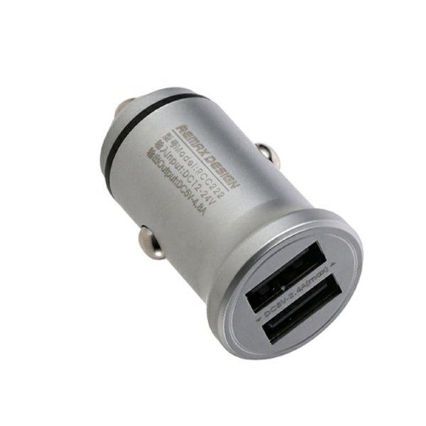 USB Car Charger 2*USB 4.8 A Remax Alloy III RCC-222 (Silver)