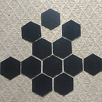 Наклейки шестиугольные пластиковые Черные 6,8 х 7,8 х 4 см 12 шт набор Б239