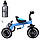 Велосипед триколісний Turbotrike M 3648-M-1 зі світними колесами блакитний, фото 4