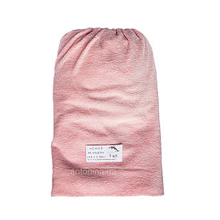 Махровий чохол із зав'язками рожевий х/б на кушетку 1,0 х 2,20 м (резинка)