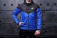 Ветровка Nike Windrunner Виндраннер мужская чёрно-синяя