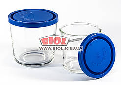 Набір 2шт. судків (склянок) скляних (0,4; 0,7 л) круглих з пластиковою кришкою "Igloo" Borgonovo (Італія)
