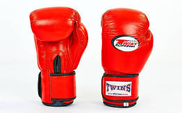 Рукавички для боксу та єдиноборств Twins шкіряні 6631 Red 12 унцій