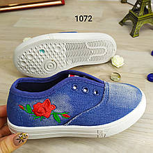 Дитячі джинсові мокасини для дівчинки
