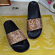Модні жіночі шльопанці чорні зі стразами.36 розмір, фото 2