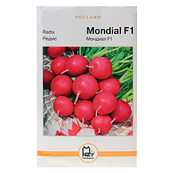 Насіння Редис Мондіал F1 Holland червоний круглий надранній 10 г великий пакет
