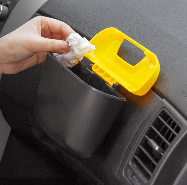 Автомобільний сміттєвий бак з кришкою! Тримач сміттєвих мішків на липкій стрічці в салон автомобіля!