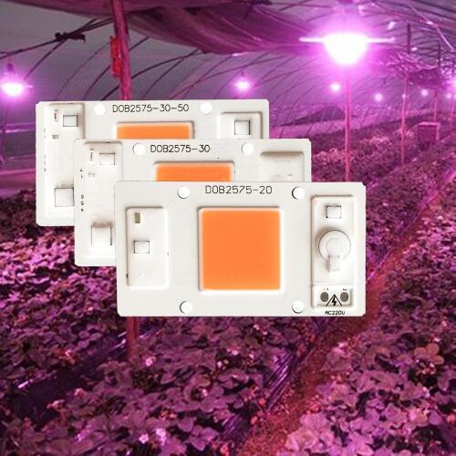 Світлодіодний фітомодуль COB LED 50 W AC220 40*75 мм для рослин