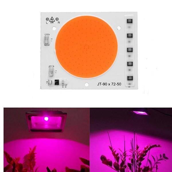 Світлодіодний модуль COB LED 50W AC220 90*72 мм для рослин
