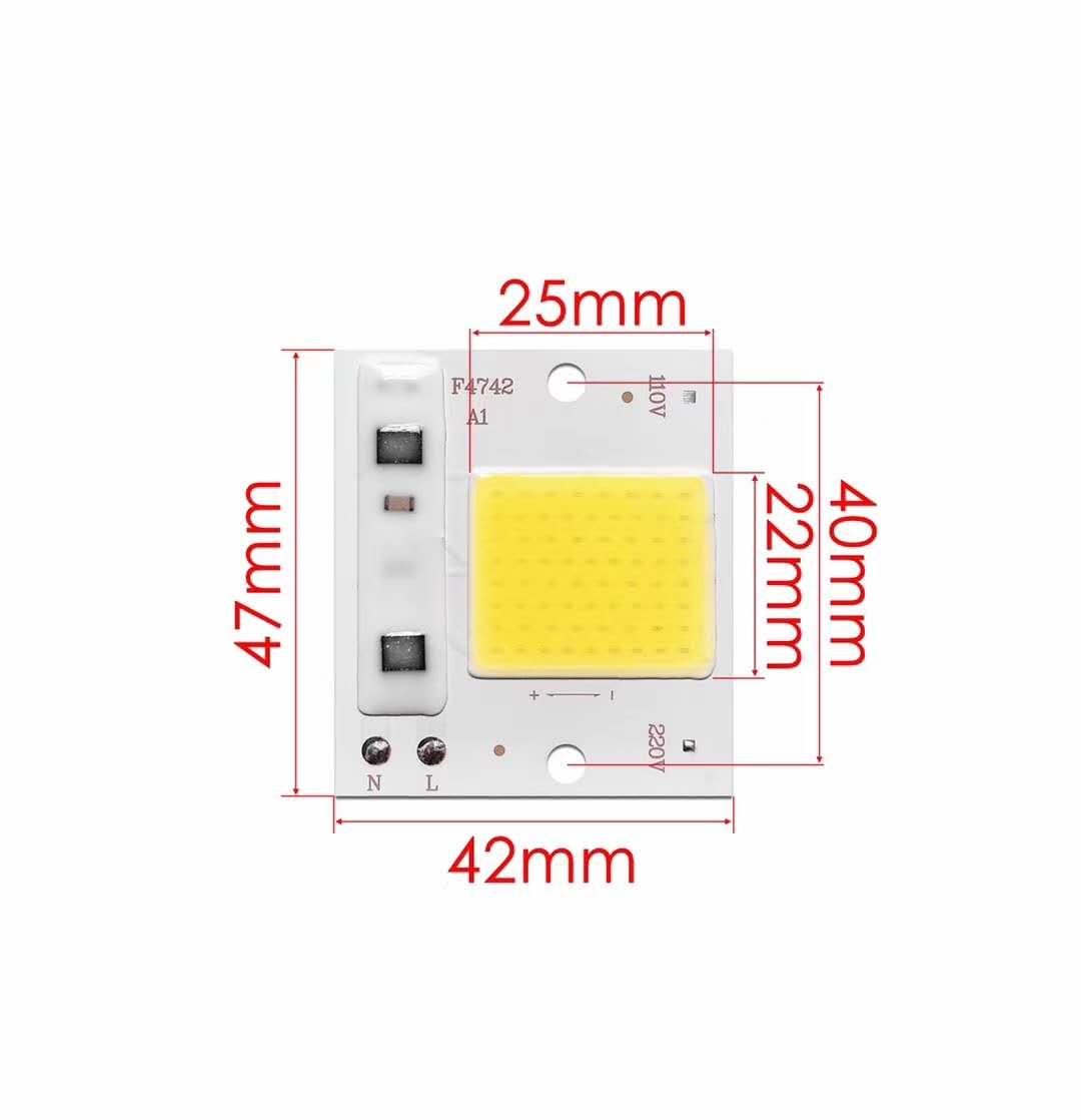 Світлодіодна LED-матриця AC 10 Ватів 47*42 мм SMART CHIP 220 V ( вбудований драйвер)