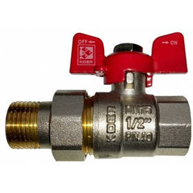 Кран кульовий з американкою 1/2" Koer прямий (Red)
