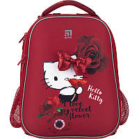 Рюкзак школьный ортопедический для девочки красный Kite Education Hello Kitty для начальной школы каркасный