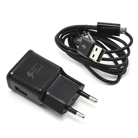 Зарядка для Samsung + Кабель micro USB FAST CHARGING 2 Ампера, Samsung S4, S5, S6, S7, фото 2