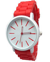 Женские кварцевые часы GENEVA Женева с силиконовым ремешком салатовые, дешевые женские часы Красный