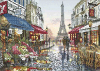 Вышивка бисером Париж после дождя