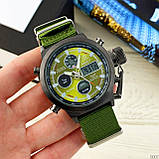 Чоловічі годинники AMST 3003 Black-Green Green Wristband, фото 4