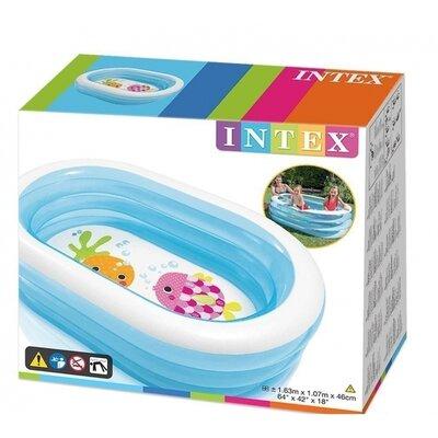 Дитячий надувний басейн Intex 57482 "Кит" (163х107х46 див.), надувне дно