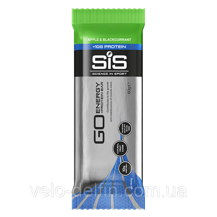SiS Go Energy+Protein батончик енергетичний яблуко/смородина 60г, фото 1