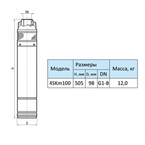Свердловинний насос Насоси+обладнання 4SKm100 + кабель 15м глибинний насос напір 63м, 1000 Вт, фото 2