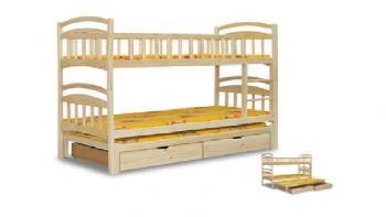 Двухъярусная кровать с выкатным спальным "Карина-ТРИО" - фото 1 - id-p12464564