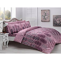 Постільна білизна Tac сатин Delux — Rauma bordo v04 бордовий євро