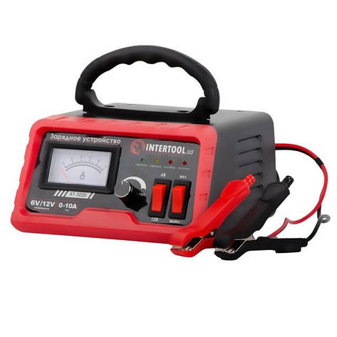 Зарядний пристрій INTERTOOL AT-3020 до 120 Ач, 6-12 В, 0-10 А свинцево-кислотні (WET, MF, AGM, GEL) акум., фото 1